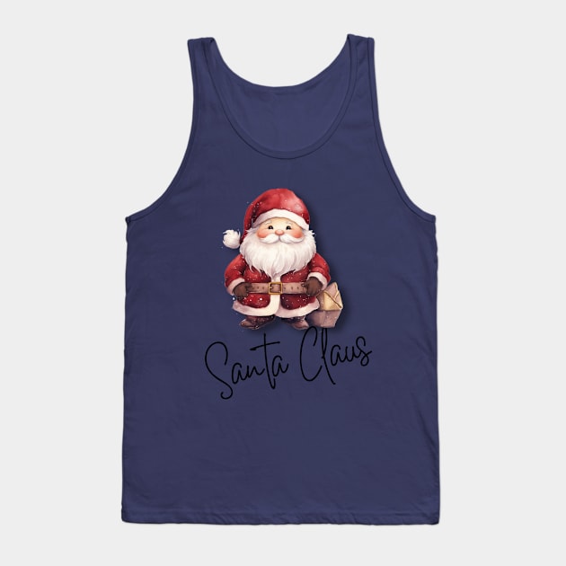 Cute Santa with Christmas Presents and Santa Claus In Script Tank Top by mw1designsart